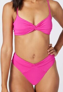 L*SPACE Nancy Lee Bitsy Bikini Bottom Bougainvillea Twist Front Size XS NEW